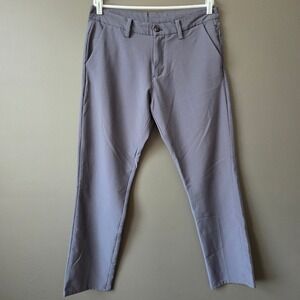 Saks Fifth Avenue Active Mens Navy Flat Front Zipper Pocket Pants W34XL30 Golf